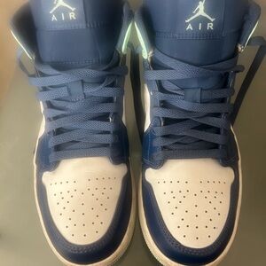 Nike Air Blue and White High-Top Sneakers